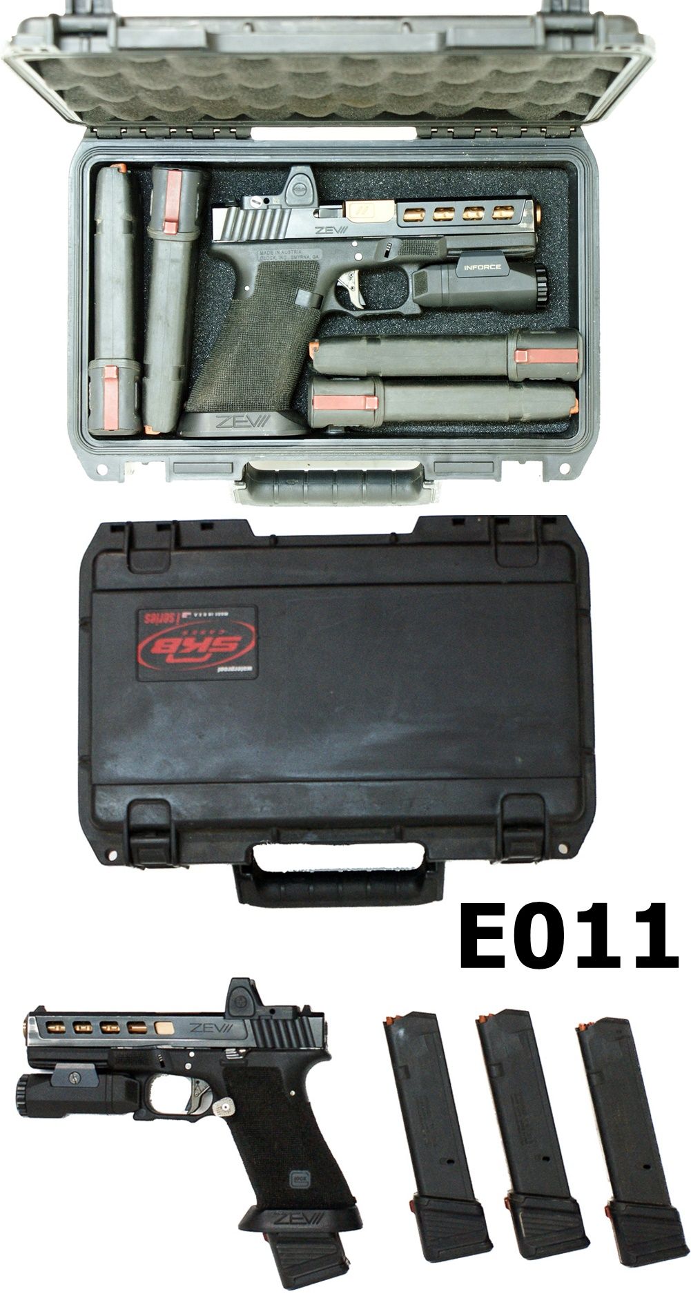 Auc82-Unsold-E011-9mmp Glock ZEV Pistol & 3 Magazines