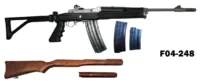 100-F04-248 .223rem Ruger S/S Mini-14 Folding Stock - Wooden Stock & 2 Magazines