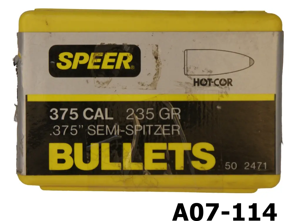 089-A07-114 .375cal Speer 235gr Semi-Spitzer Bullets x 50