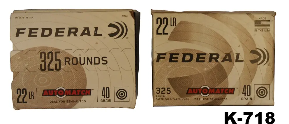 092-K-718 .22lr Federal 40gr Auto Match Ammunition x 650 Rounds (2 x 325)
