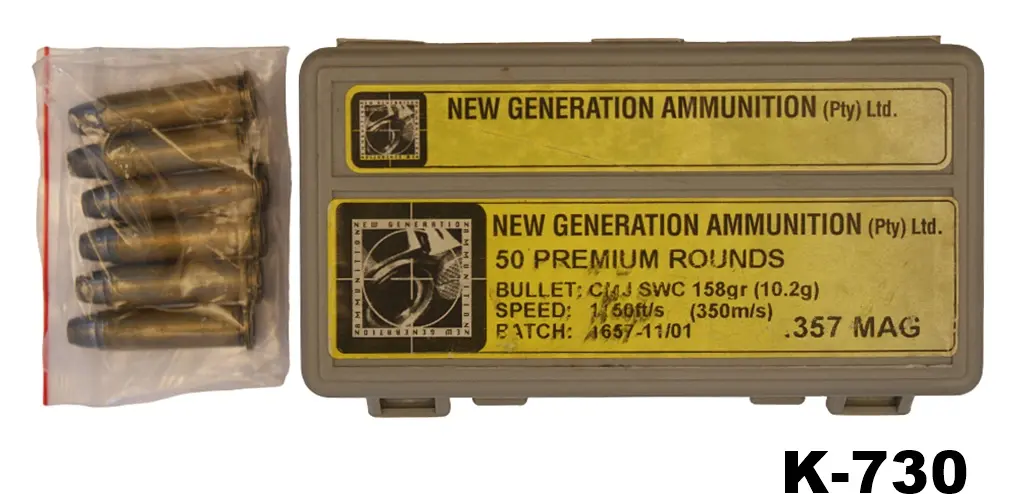 092-K-730 .357mag New Generation 158gr SWC Ammunition x 50 Rounds & .357mag Norma Loose Ammunition x 6 Rounds