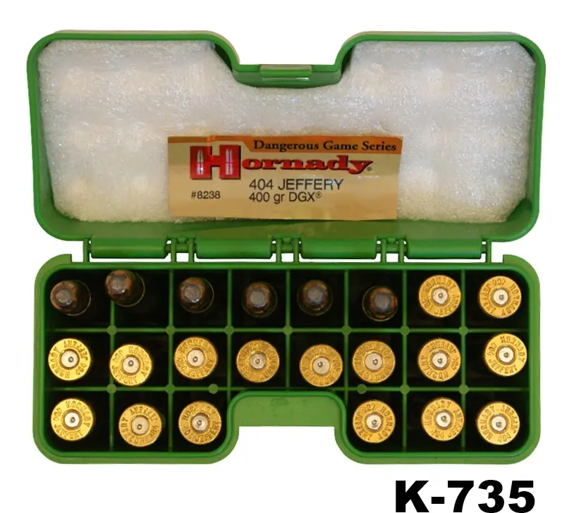 092-K-735 .404jeffery Hornady 400gr DGX Ammunition x 6 Rounds & 16 Cases