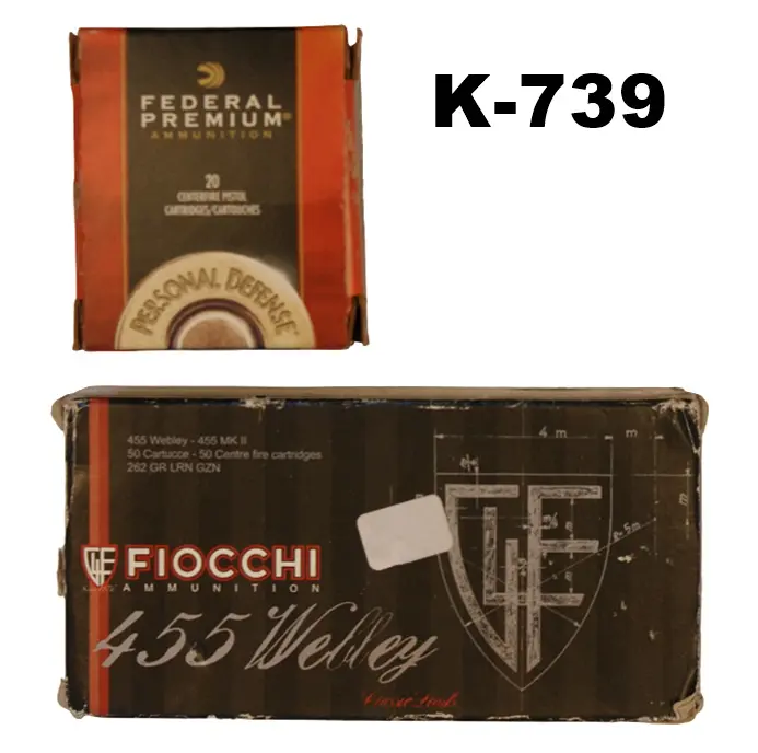092-K-739 .455webley Fiocchi Ammunition x 50 Rounds & .357mag Federal Premium Ammunition x 20 Rounds