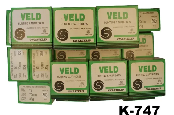 092-K-747 12ga Swartklip #SSG 35gr Ammunition x 500 Rounds (20 x 25 ...