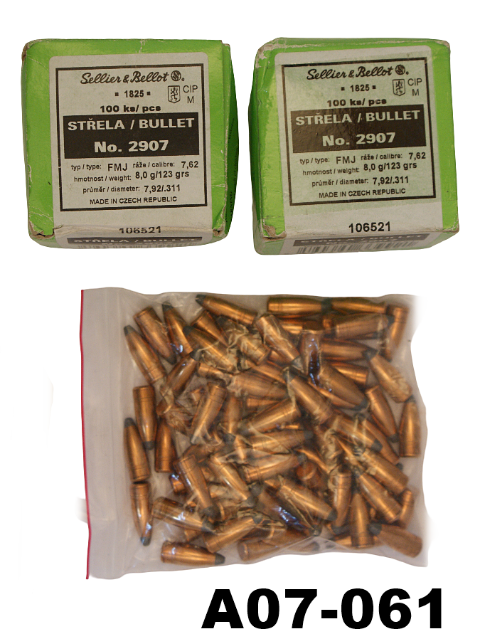 A07-061    .311 (7.62x39mm) Sellier & Bellot 123gr SN Bullets x 275
