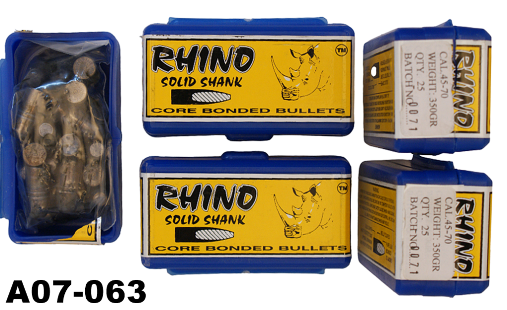 A07-063    .45-70 Rhino Solid Shank 350gr Bullets x 125