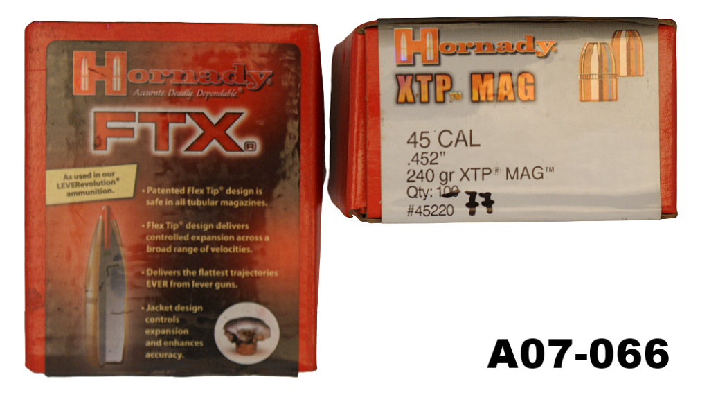 A07-066    .45cal Hornady 240gr XTP Bullets x 170