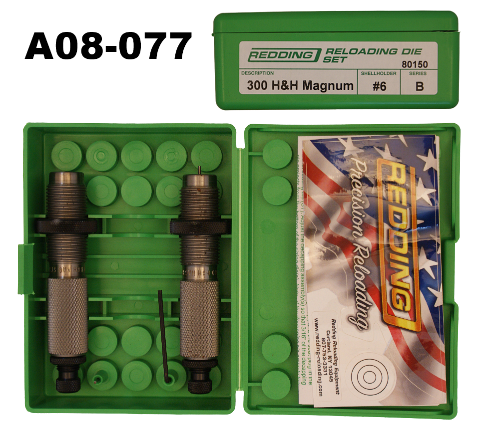 A08-077    .300h&h mag Redding 2 Die Set - Like New