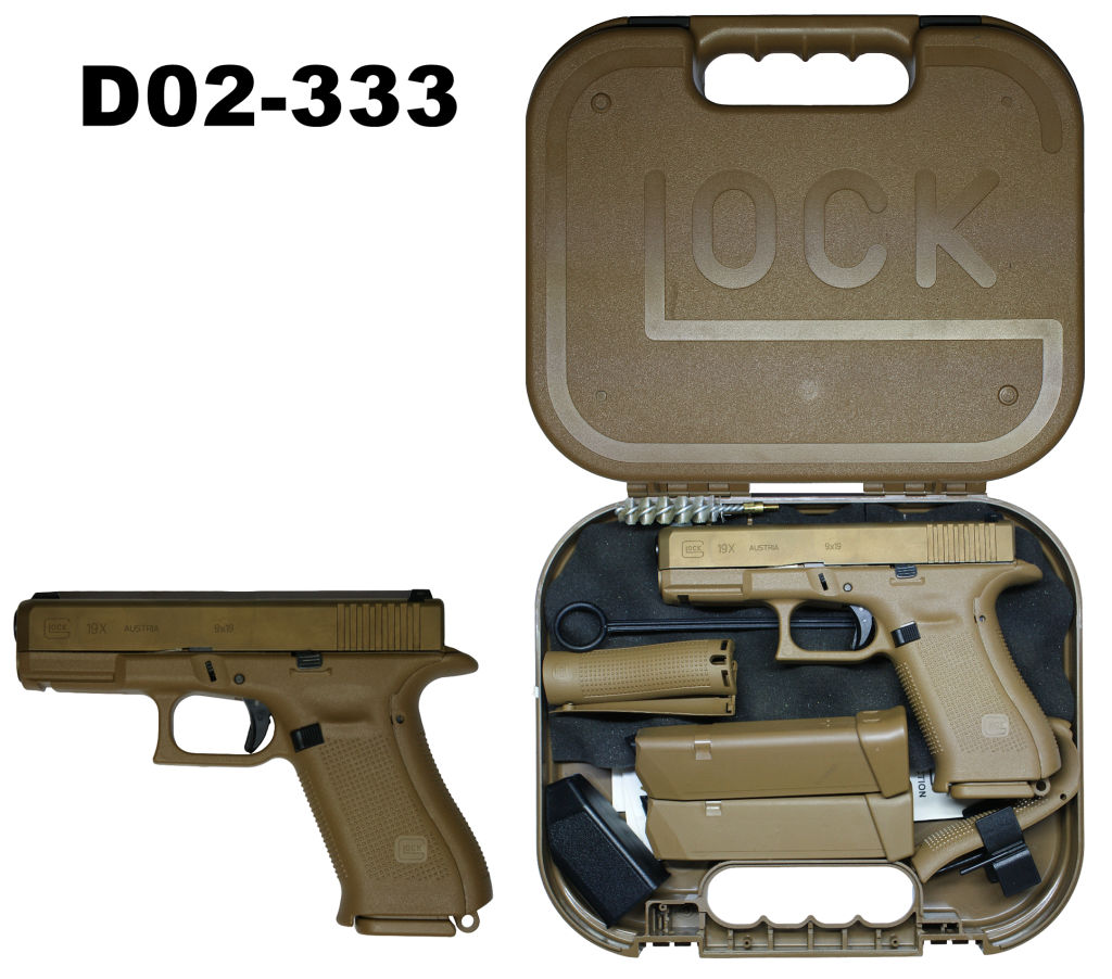 D02-333    9mmp Glock 19X Pistol - Cased & Spare Magazines x 2