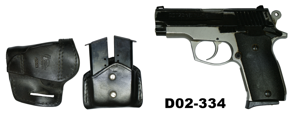 D02-334    9mmp Astra A-75 Pistol - Leather Holster & 2 Spare Magazines