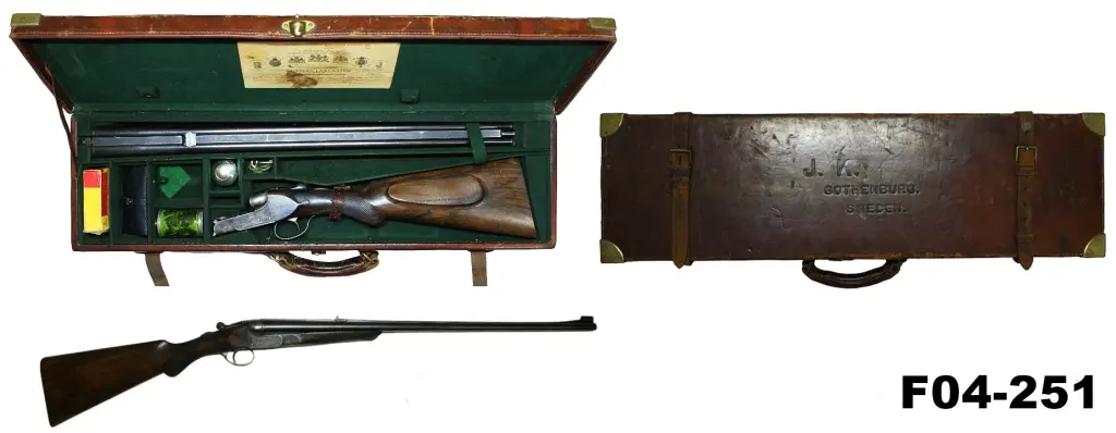 096-F04-251-.280flanged(280 Lancaster) Charles Lancaster S/S Ejector Double Rifle - Cased