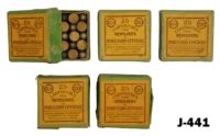 099-J-441  .320 revolver SFM Vintage Rimfire Cartridges x 125 (25 x 5 Boxes)