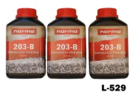 099-L-529  Norma 203-B Smokeless Powder x 3 Bottles