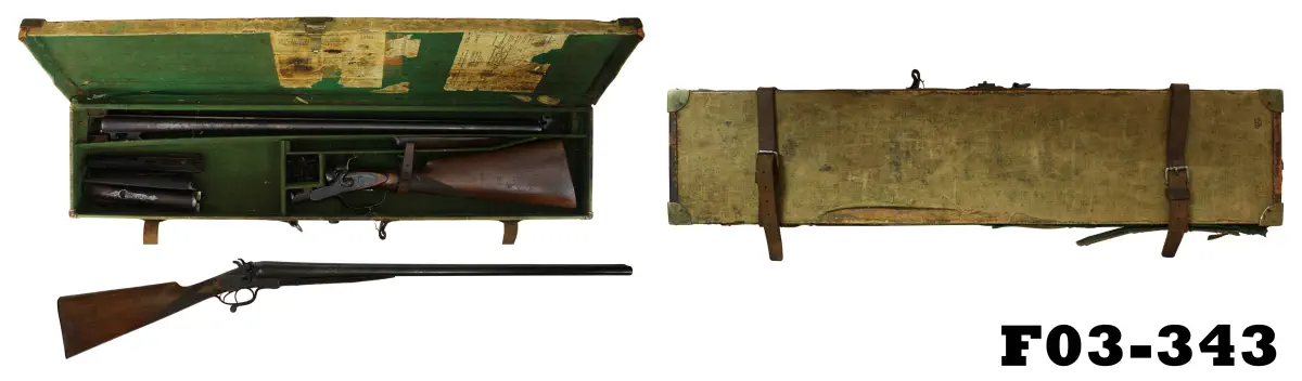 101-F03-343 12ga Watson Bro. S/S Hammer Shotgun - Cased