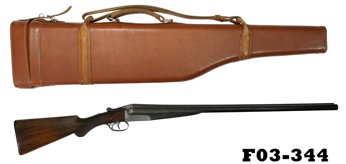101-F03-344 12ga S/S W.J Jeffery & Co Boxlock Shotgun in Leather "Leg O Mutton" Case