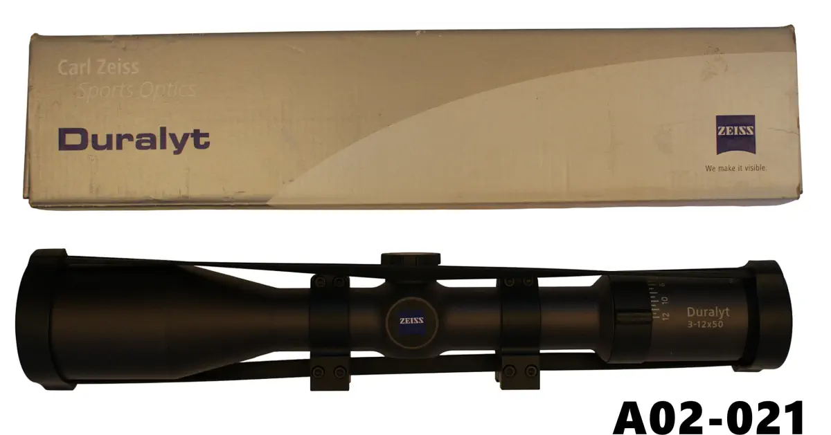 102-A02-021 Zeis Duralyt 3-12x50 Telescope - Rings & Boxed