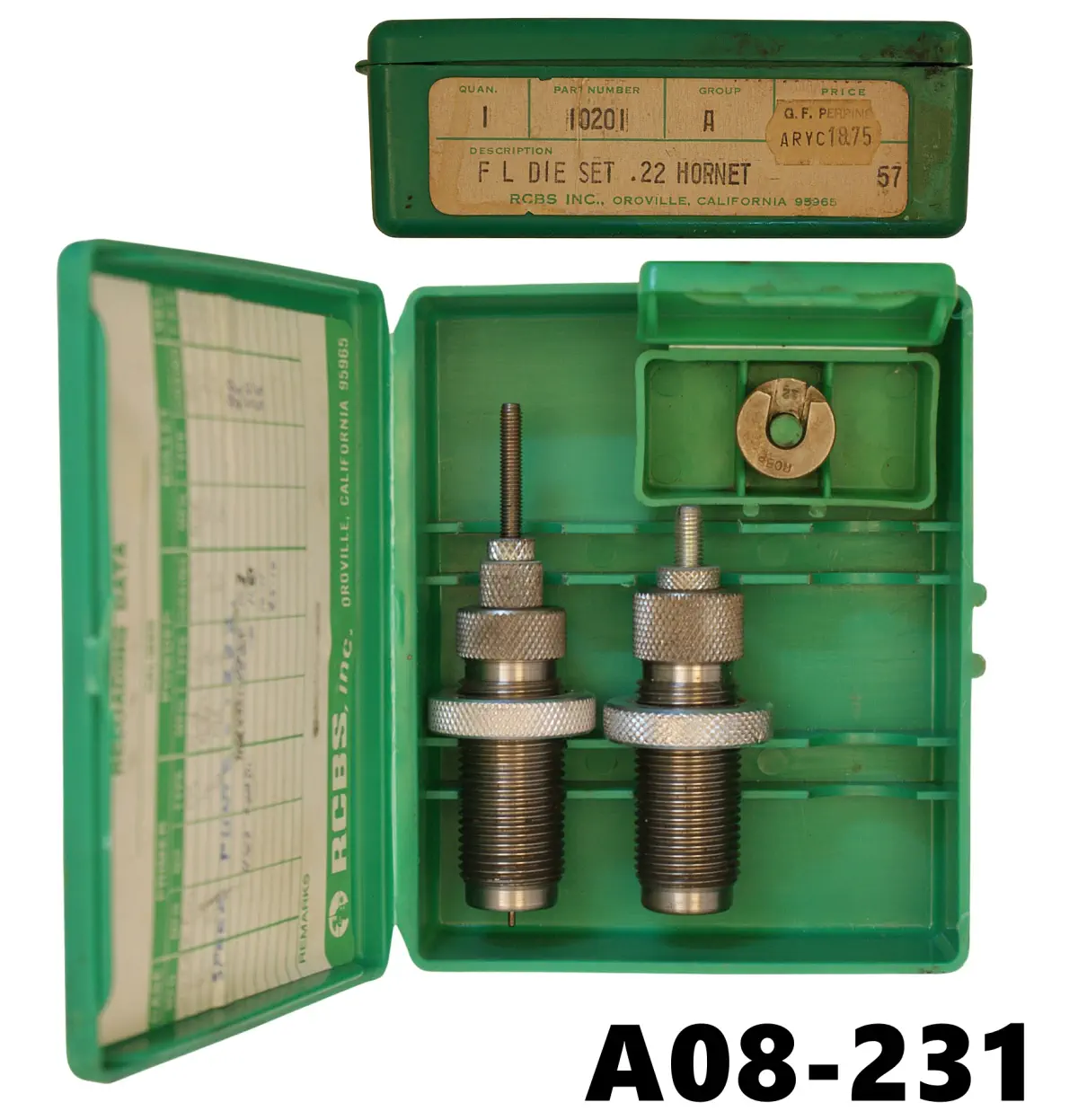 102-A08-231 .22hornet RBCS FL 2 Die Set - RCBS Shell Holder