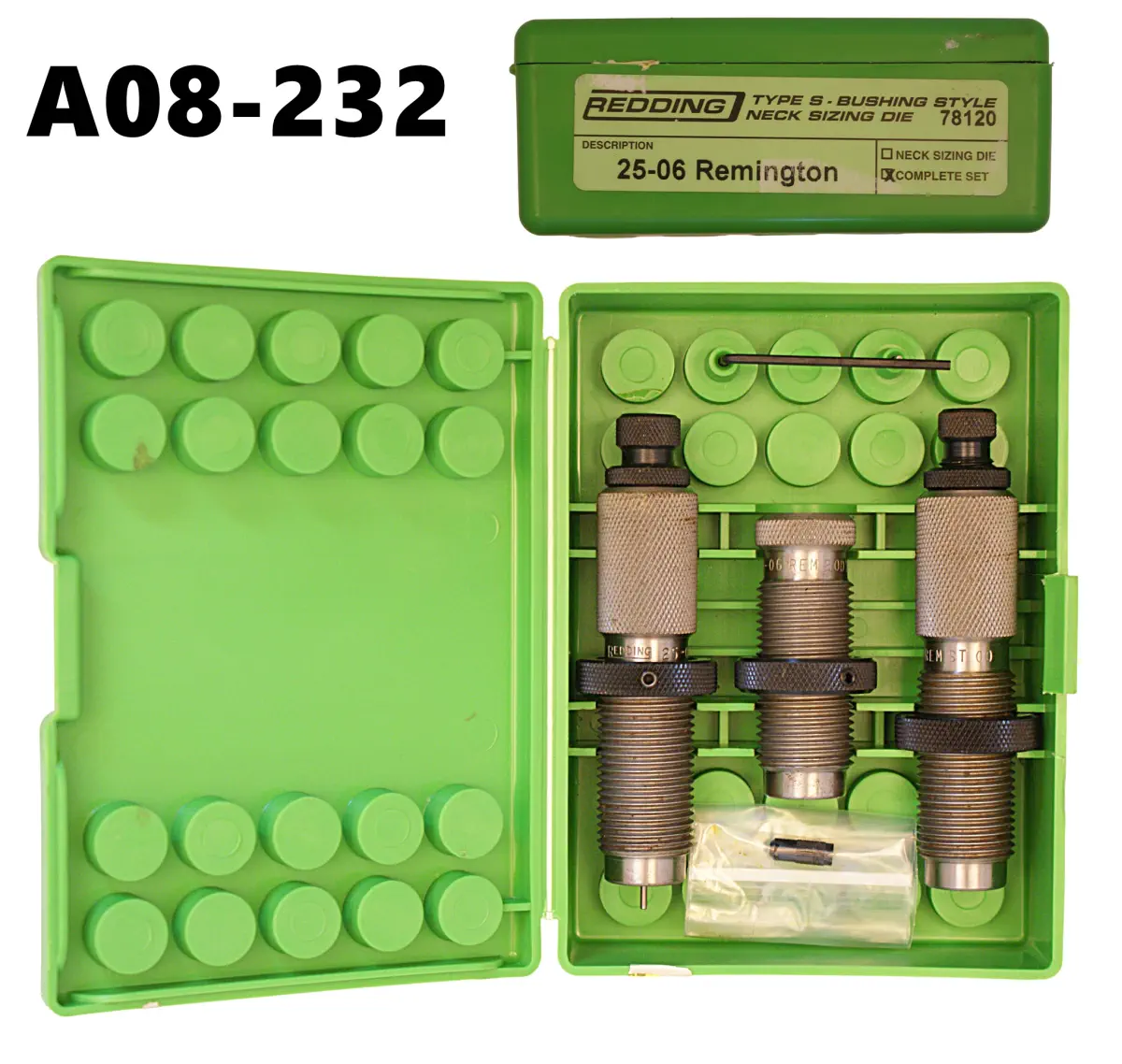 102-A08-232 .25-06rem Redding Type S Bushing Style Neck Sizing 3 Die Set