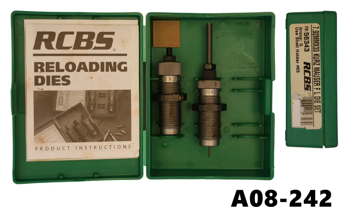 102-A08-242 7.92x33 RCBS Kurz Mauser FL 2 Die Set