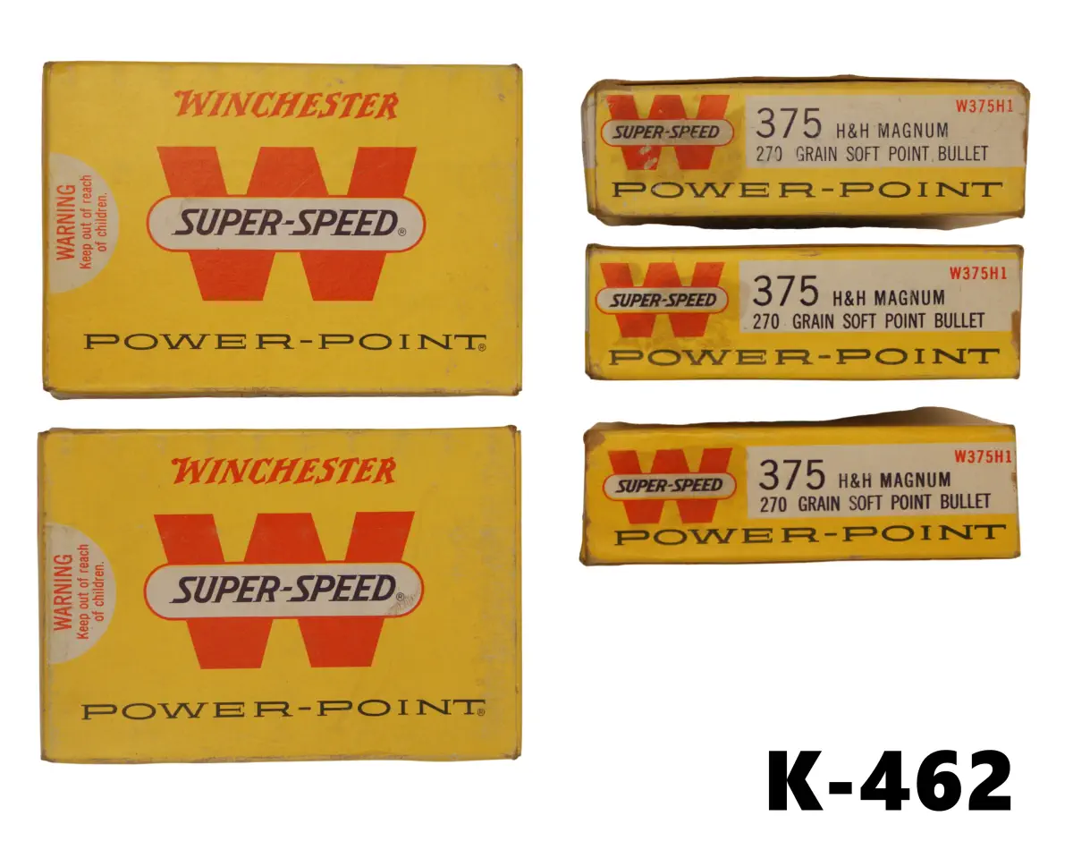 102-K-462 .375h&h mag Mixed Ammunition x 80 + Winchester 270gr x 100