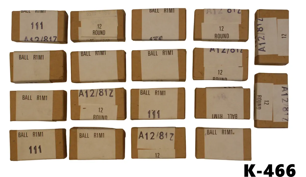 102-K-466 .38s&w (9.65x19.5r) Military Surplus FMJ Amunition x 216 (18 x 12 Boxes)