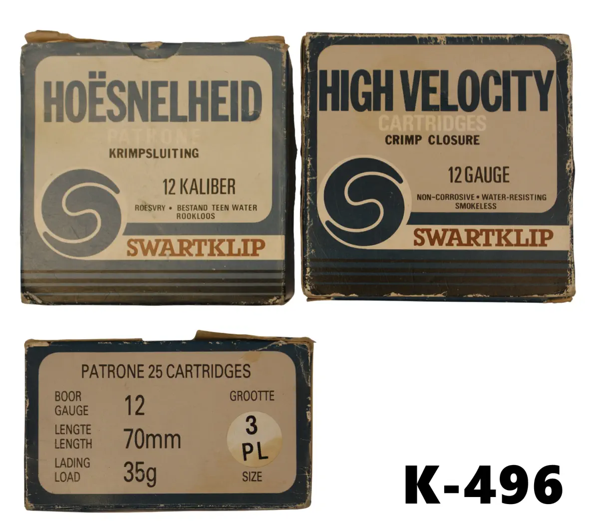 102-K-496 12ga Swartklip #3 Ammunition x 75