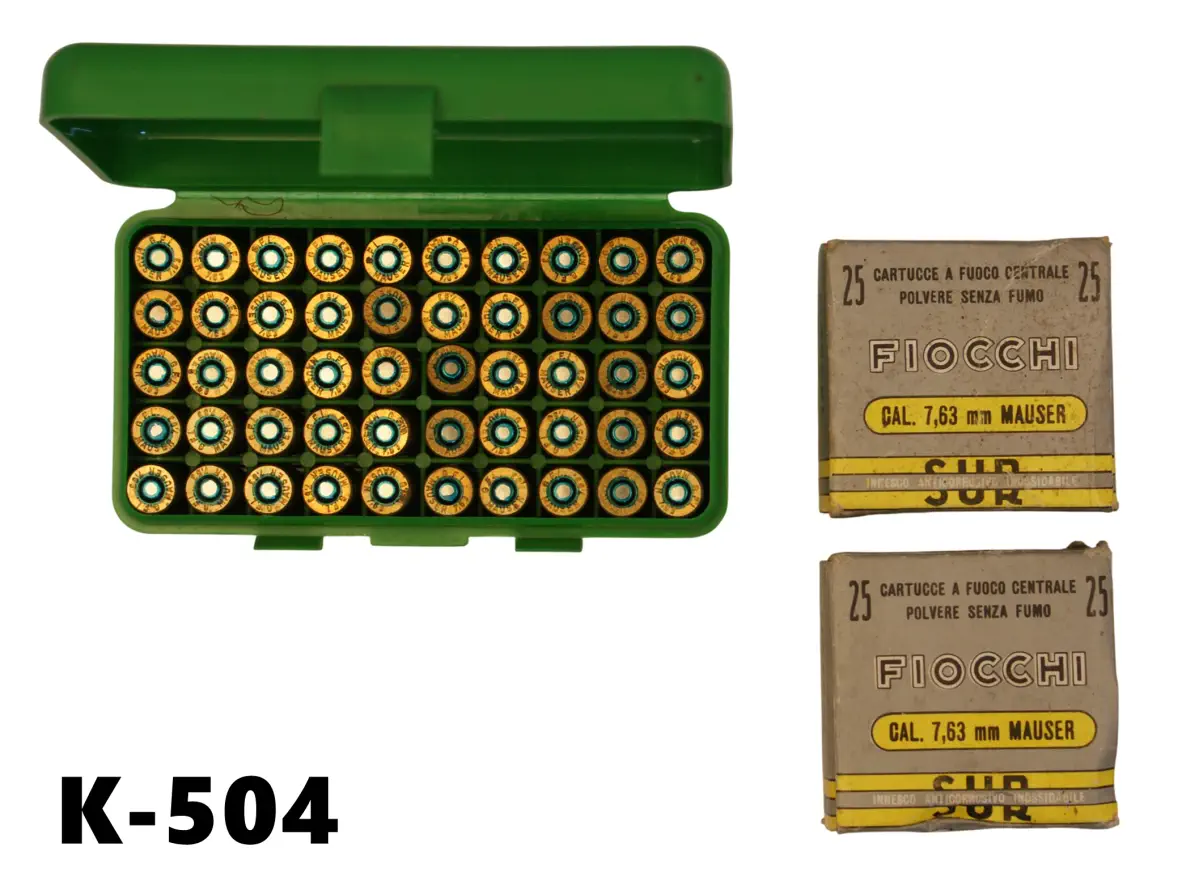 102-K-504 7.63mm Mauser Fiocchi Ammunition x 100
