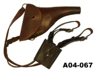 104-A04-067  Rhodesian Black Leather Sword Hanger & Police Brown Leather Holster