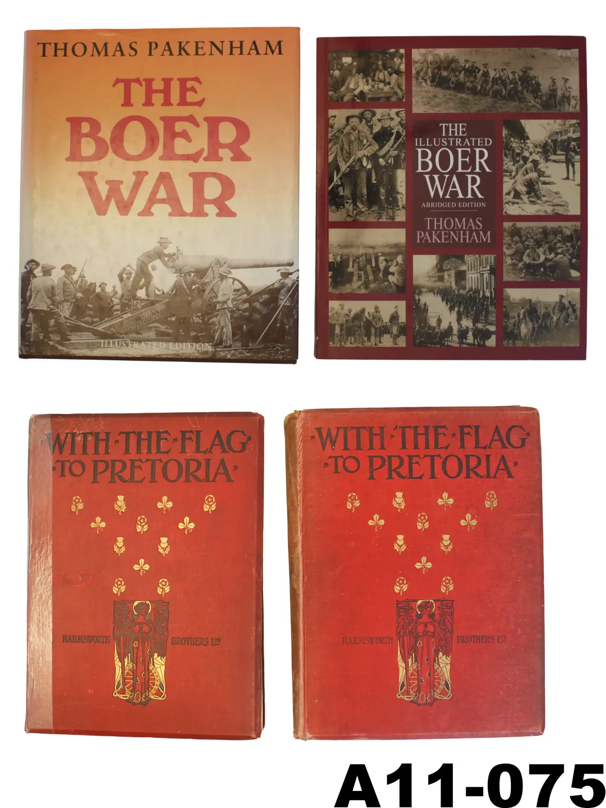 104-A11-075 Boer War Hard Cover Books x 4