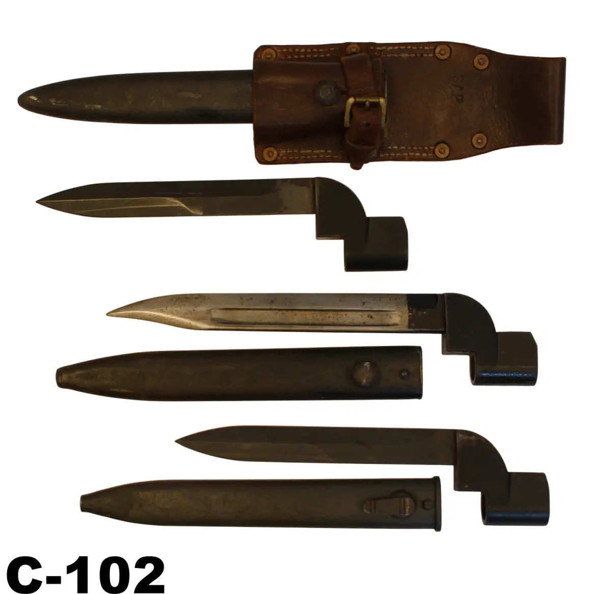 104-C-102 British No.4 MK1 Blade Bayonets in Scabbards x 3