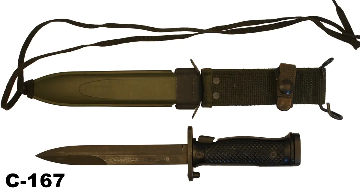 104-C-167 Danish M1962 M5A1 knife Bayonet with M8A1 Scabbard