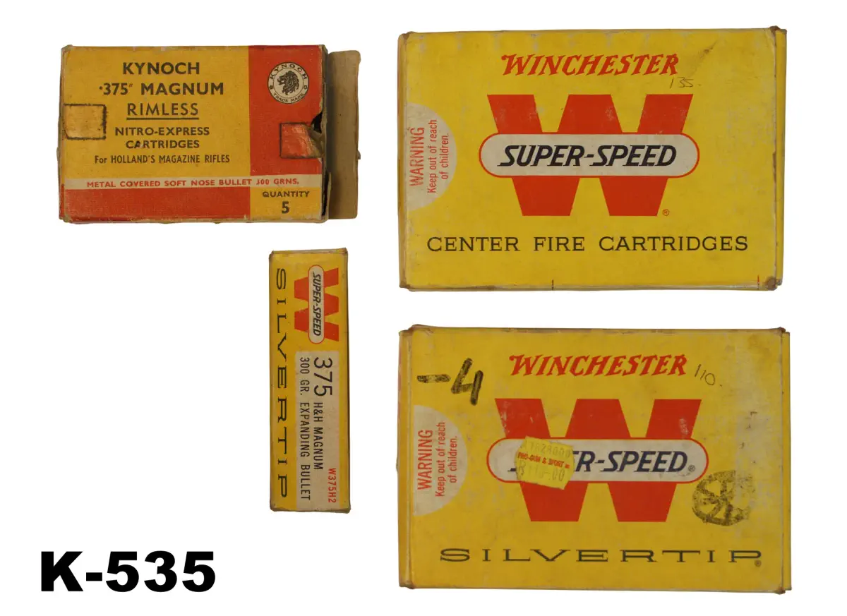 104-K-535 .375h&h mag Winchester Ammunition x 60 + Kynoch x 10