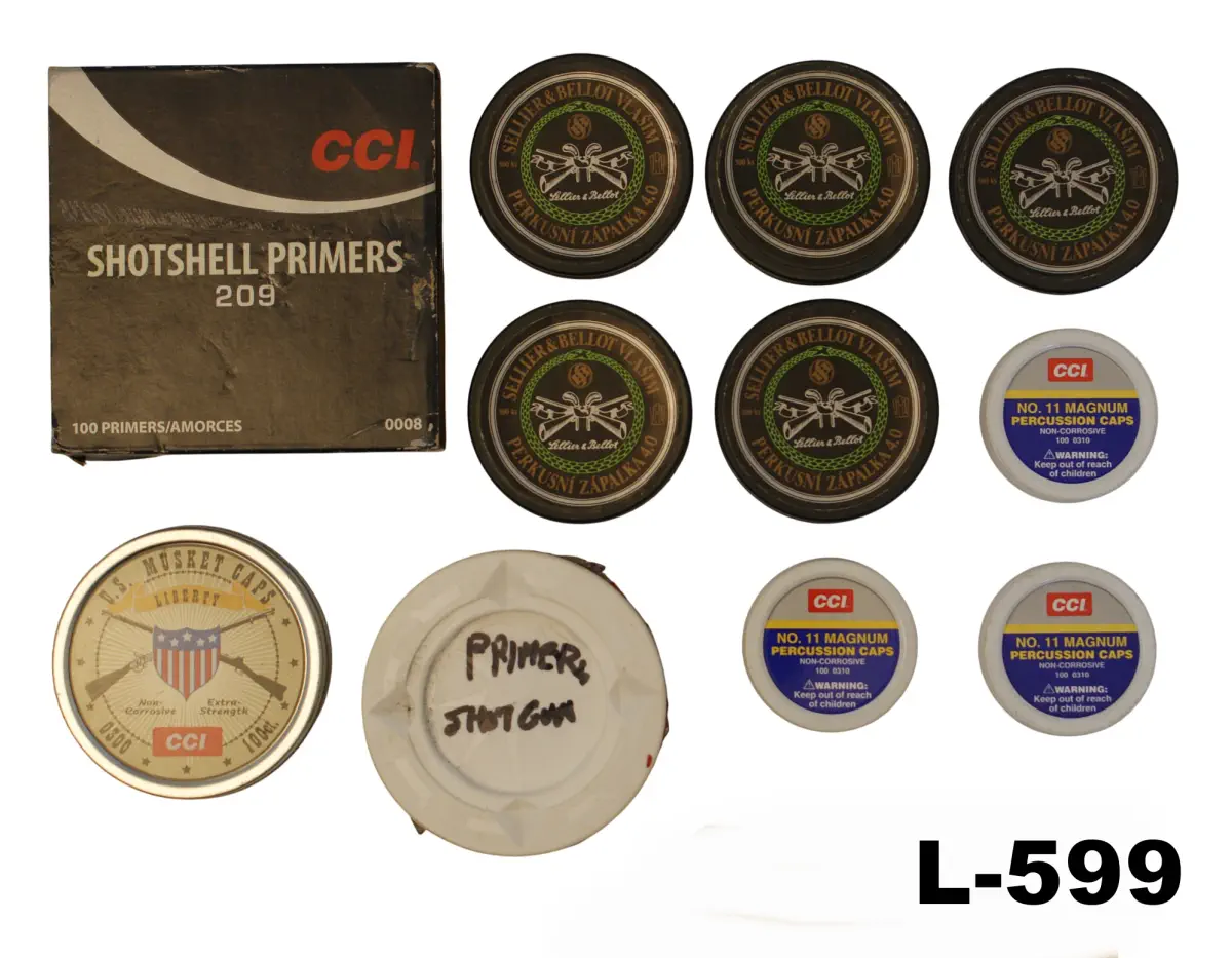 104-L-599 Shotgun primers; Musket Caps & Percussion Caps